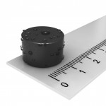 Scheibenmagnet gummiert 16x9 mm Neodym